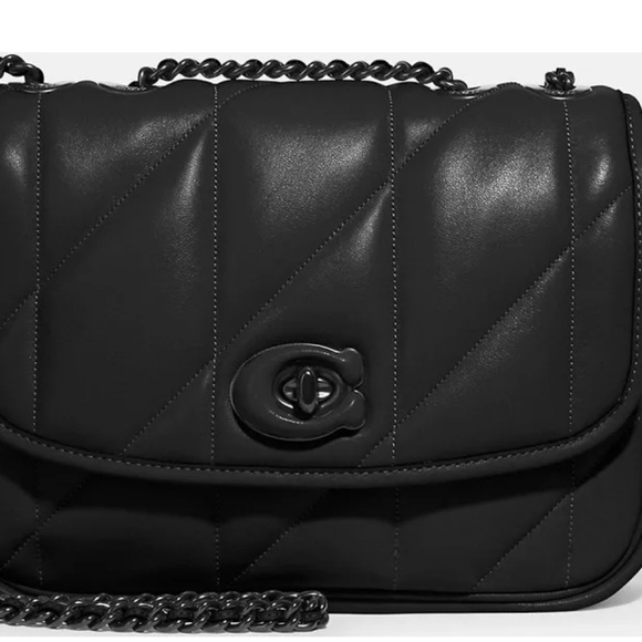 NWT Coach regular size Madison quilted shoulder bag black nappa leather - Picture 6 of 13